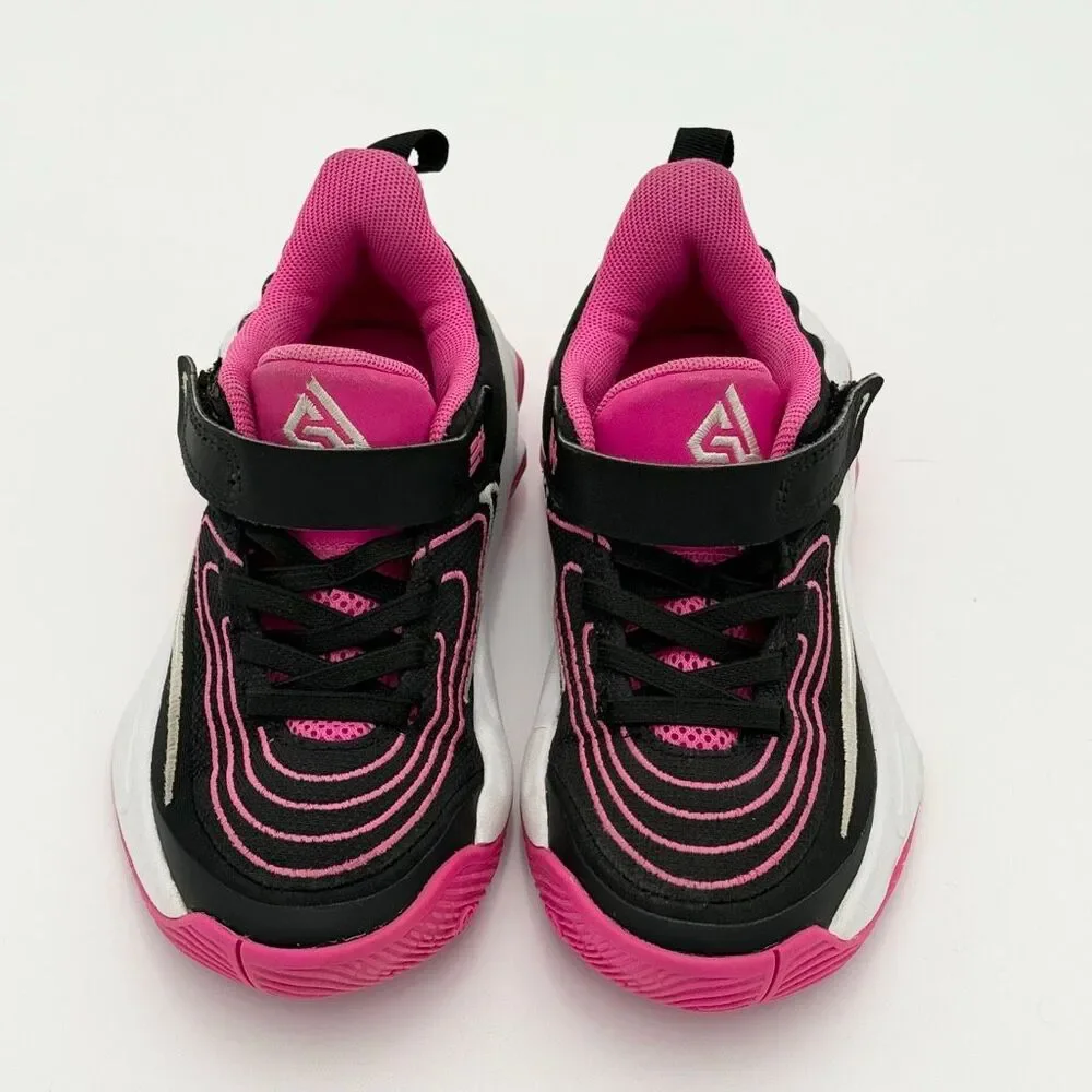 Nike Giannis Immortality 4 Hook and Loop Slip-On Black Laser Fuchsia White Sneak
